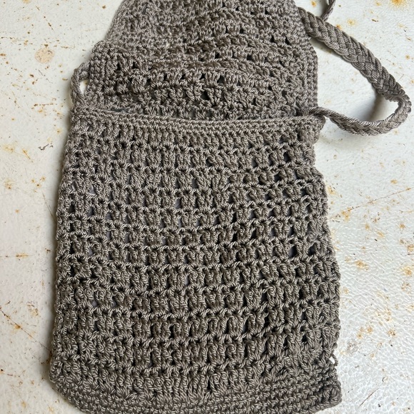 Knock off The Sak Crossbody Crochet HandBag pewter color - Picture 3 of 4